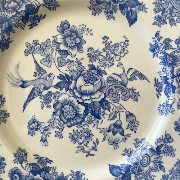 Royal Stafford Asiatic Pheasant 11in Dinner Plates Blue & White Set of 4 NEW - Picture 3 of 10